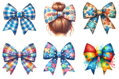 Autism Awareness Bow Clipart Bundle - CraftNest - Digital Crafting and Art