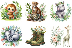 Spring Safari Clipart Bundle - CraftNest - Digital Crafting and Art