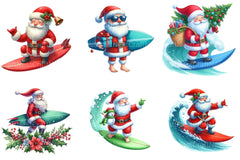 Christmas Santa Surfboard Clipart Bundle 2 - CraftNest - Digital Crafting and Art
