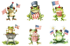 Cute American Flag Frog Clipart Bundle - CraftNest - Digital Crafting and Art