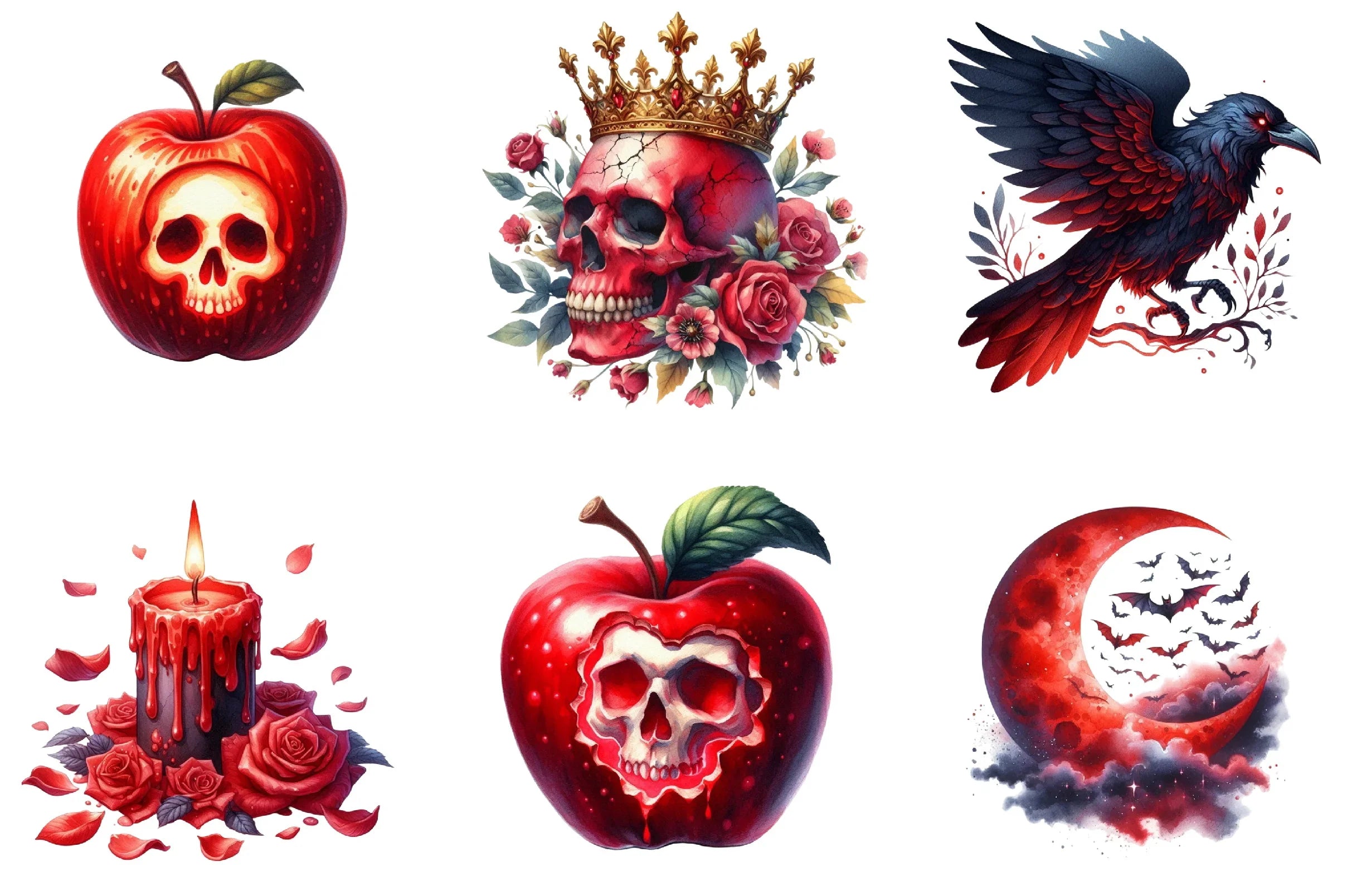 Red Halloween Clipart Bundle - CraftNest - Digital Crafting and Art