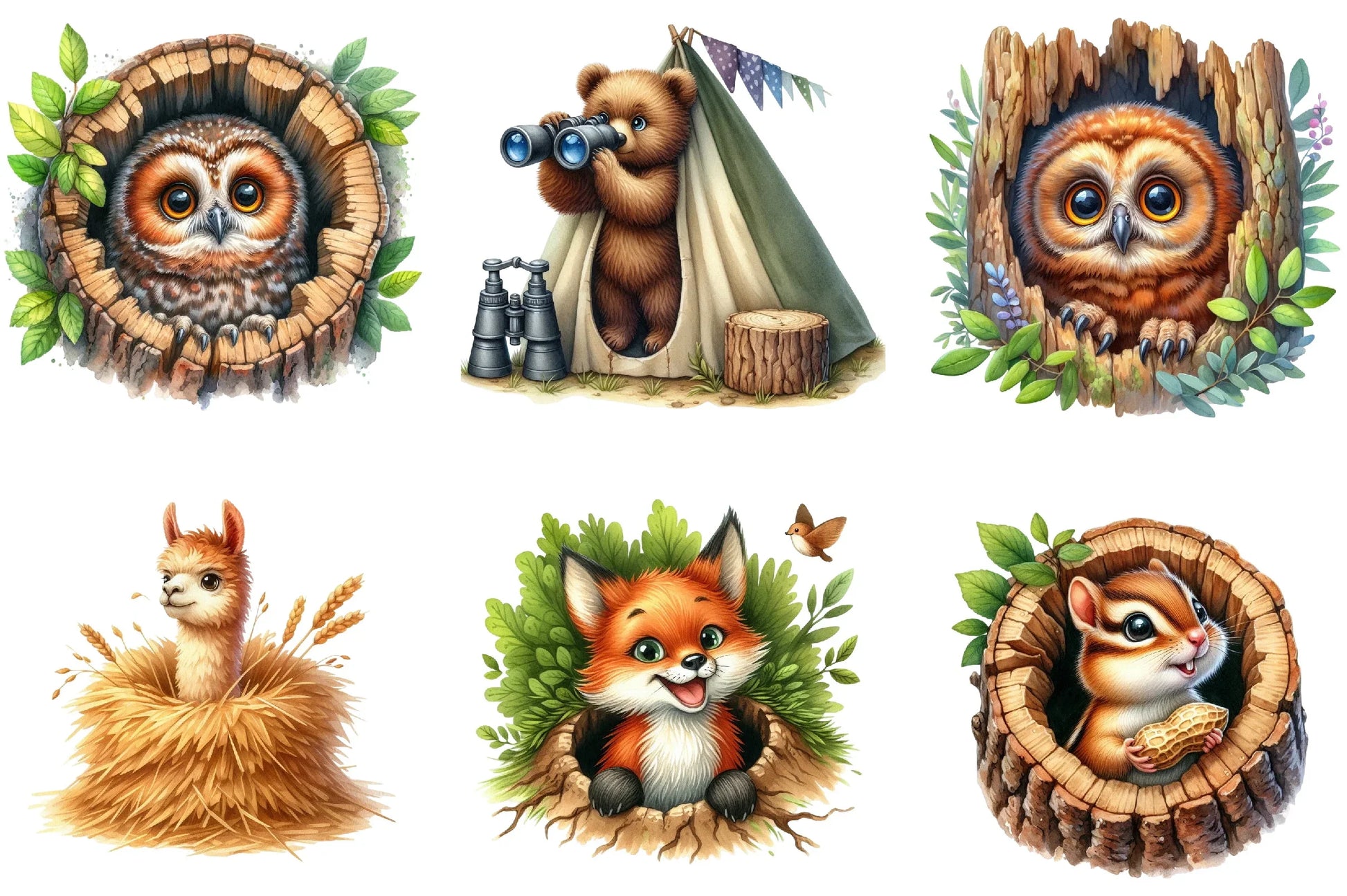 Funny Animals in Hole Clipart Bundle - CraftNest - Digital Crafting and Art