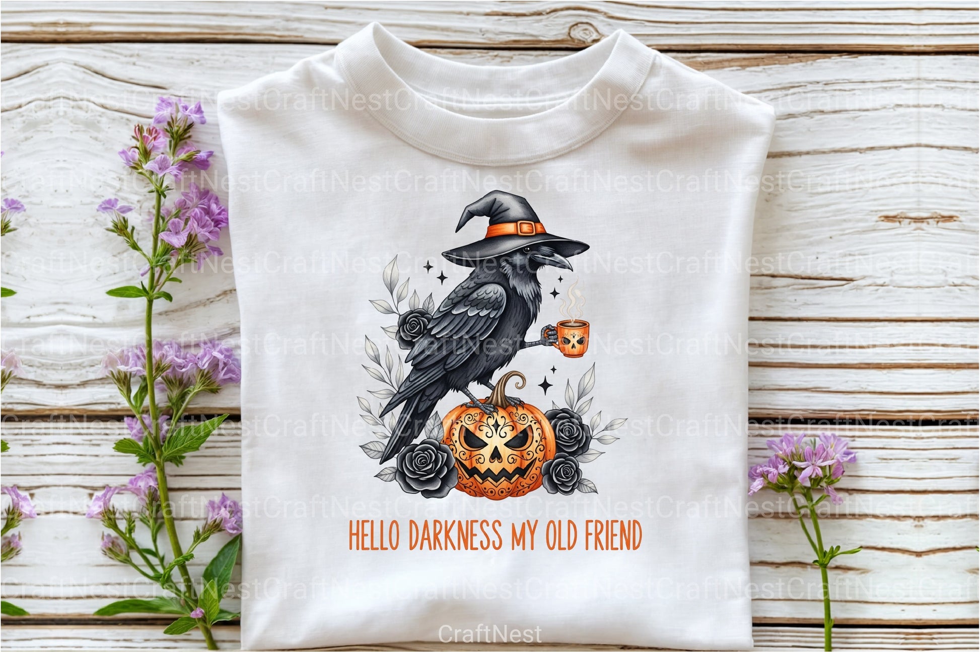 Raven Crow Coffee Halloween Clipart Bundle 1121 - CraftNest - Digital Crafting and Art