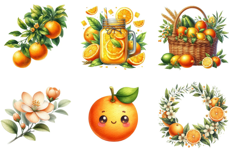 Oranges Clipart Bundle - CraftNest - Digital Crafting and Art