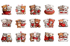 Valentine Bear Couple Clipart Bundle - CraftNest - Digital Crafting and Art