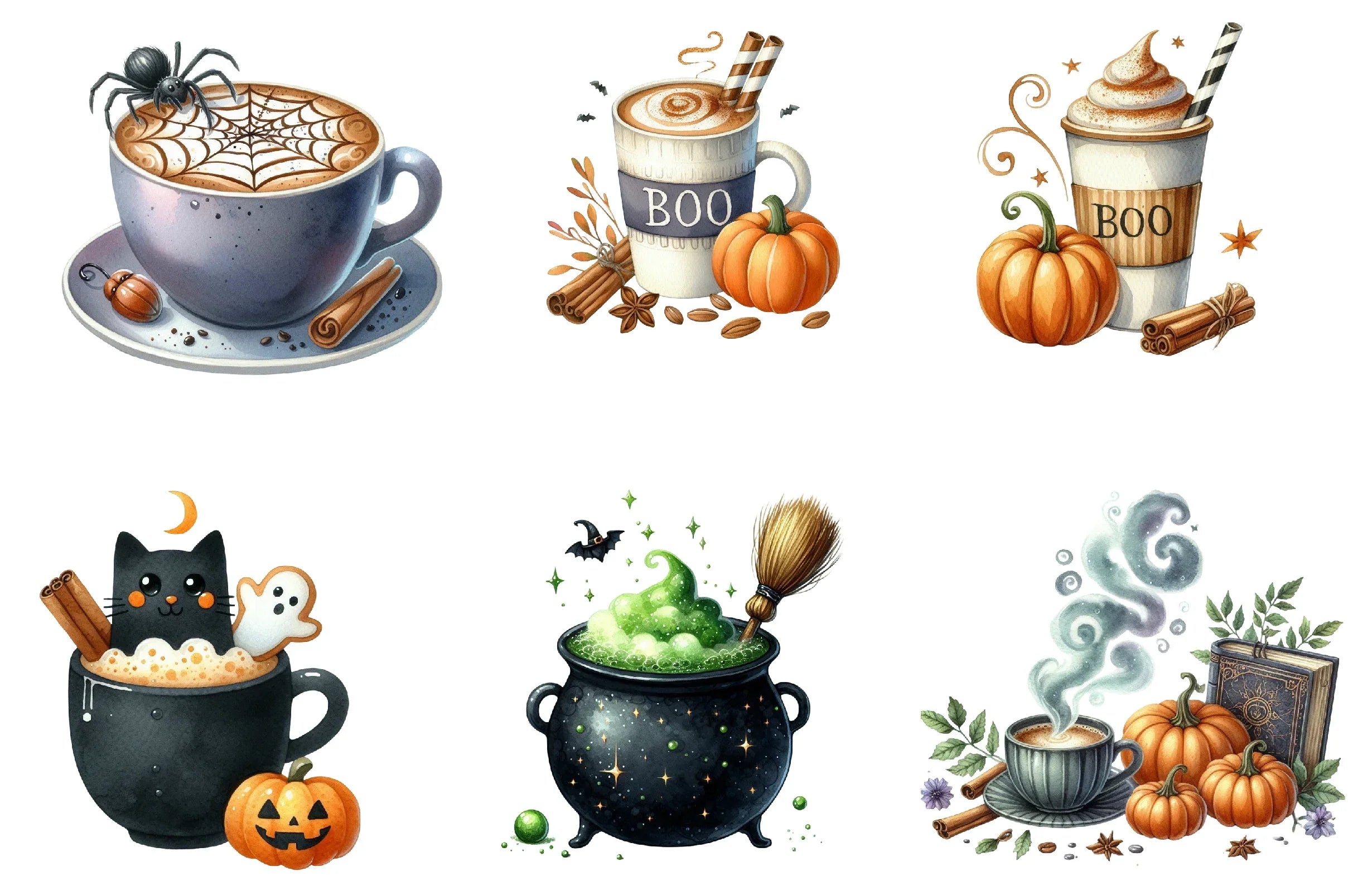 Halloween Coffee Clipart Bundle - CraftNest - Digital Crafting and Art