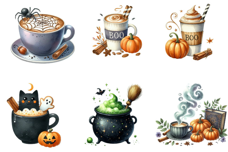 Halloween Coffee Clipart Bundle - CraftNest - Digital Crafting and Art