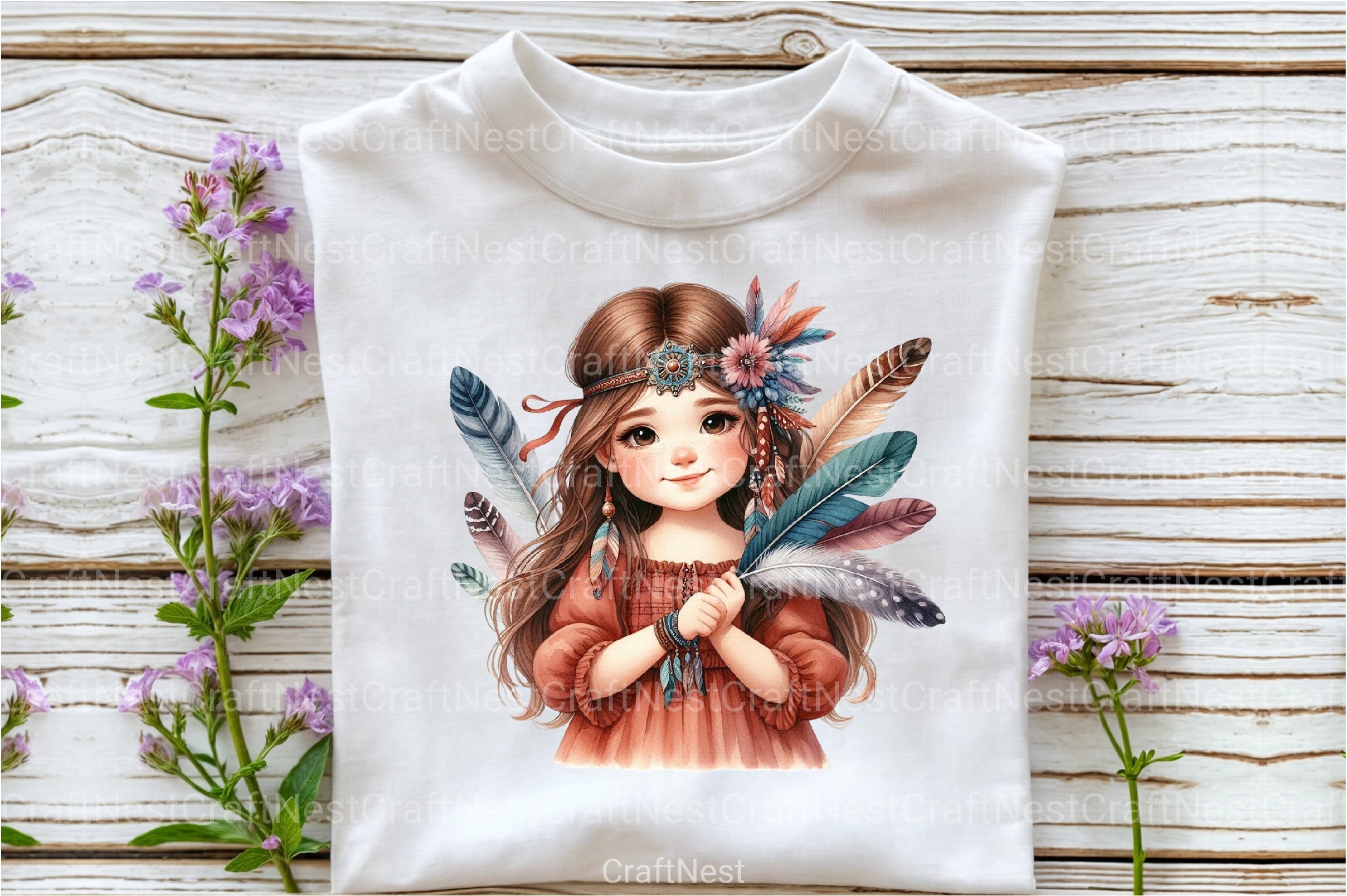 Tribal Boho Girl Clipart Bundle - CraftNest - Digital Crafting and Art