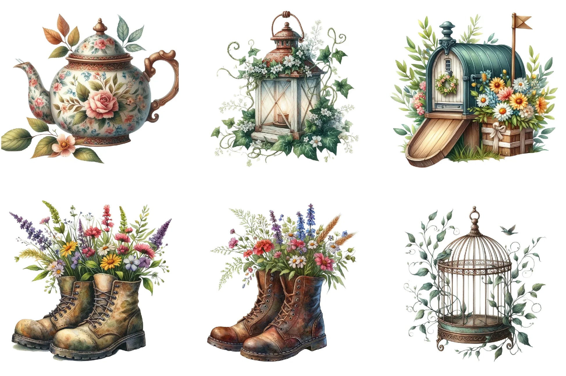 Rustic Vintage Farmhouse Spring Clipart Bundle - CraftNest - Digital Crafting and Art