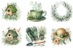 Sage Green Spring Clipart Bundle - CraftNest - Digital Crafting and Art