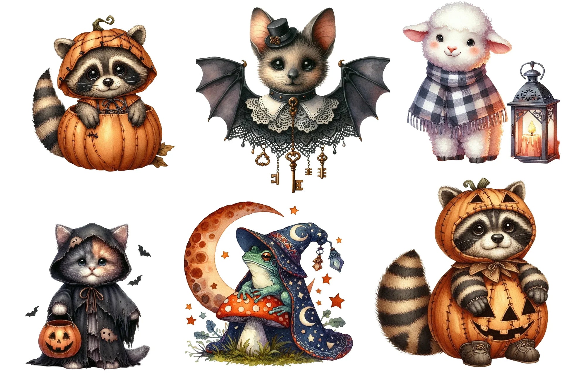 Vintage Halloween Animals Clipart Bundle - CraftNest - Digital Crafting and Art