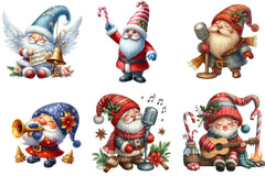 Christmas Gnome Musicians Clipart Bundle 4 - CraftNest - Digital Crafting and Art