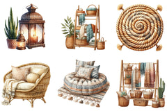 Boho Interior Clipart Bundle 8 - CraftNest - Digital Crafting and Art