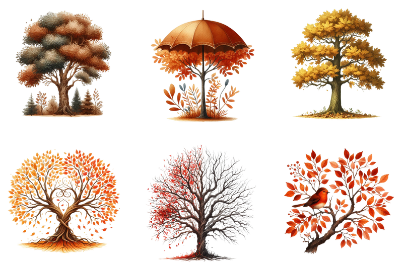 Autumn Trees Clipart Bundle 99 - CraftNest - Digital Crafting and Art