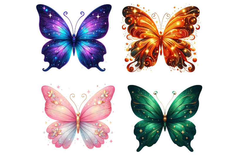 Glitter Butterfly Clipart Bundle - CraftNest - Digital Crafting and Art