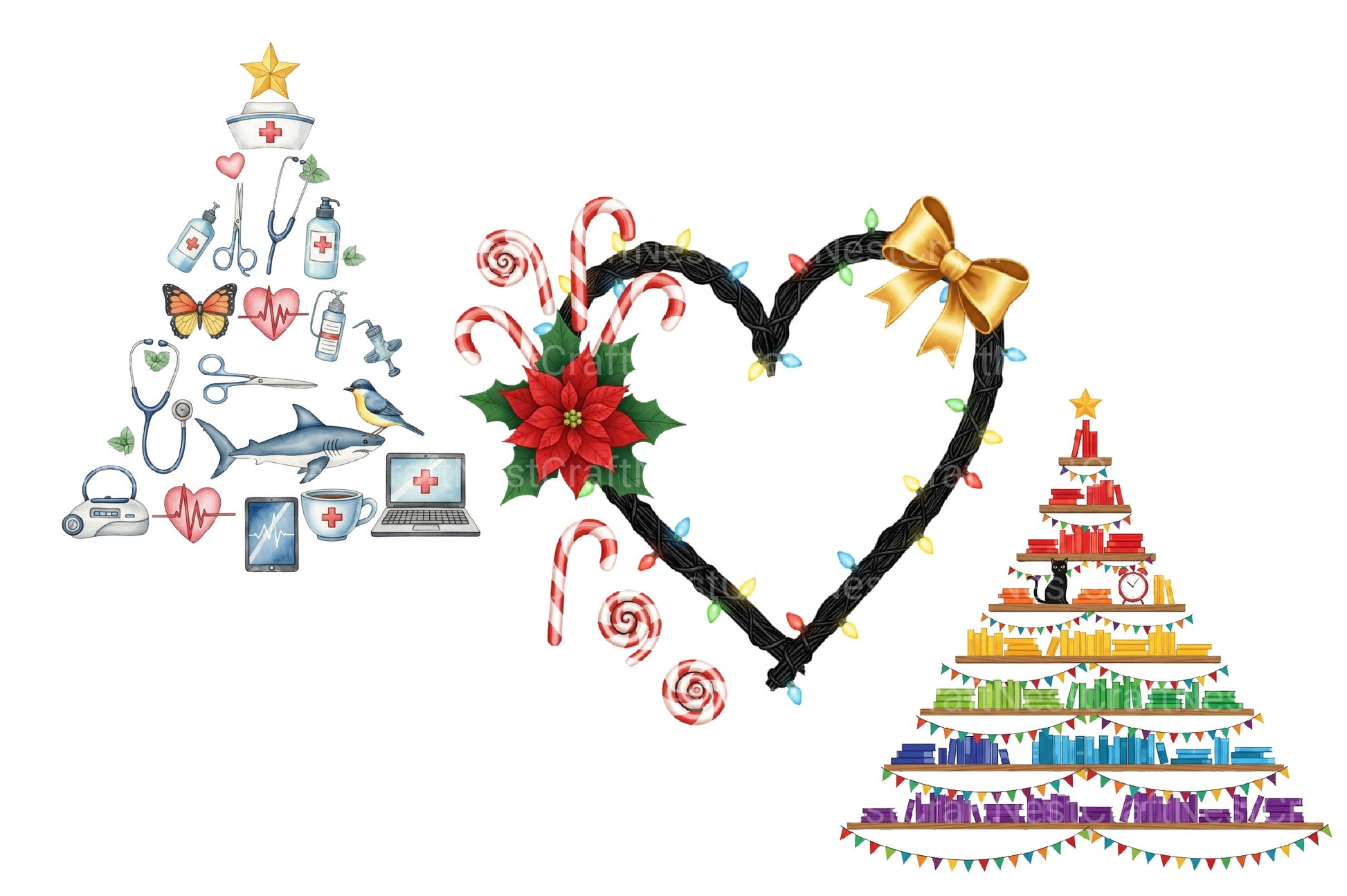 Nurse Christmas Clipart Bundle - CraftNest - Digital Crafting and Art