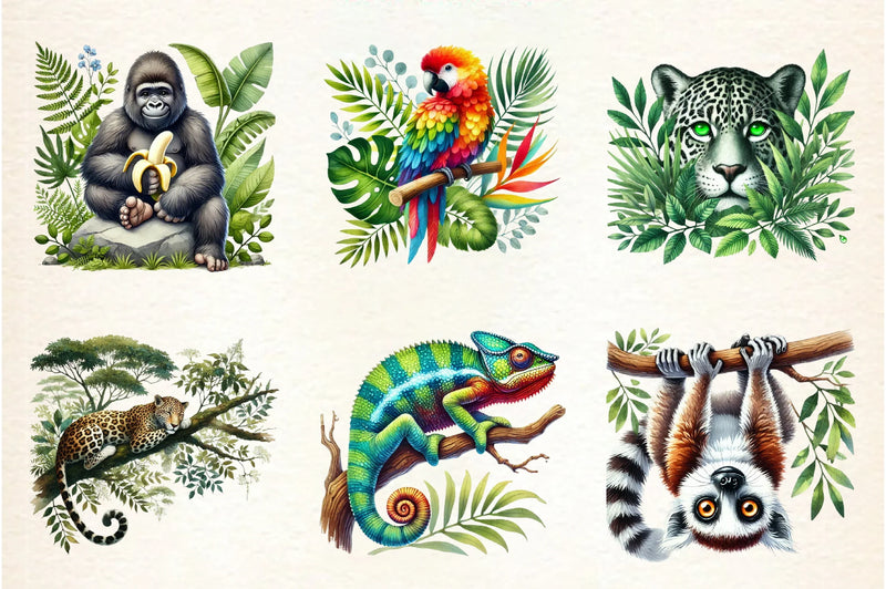 Jungle Animal Clipart Bundle - CraftNest - Digital Crafting and Art