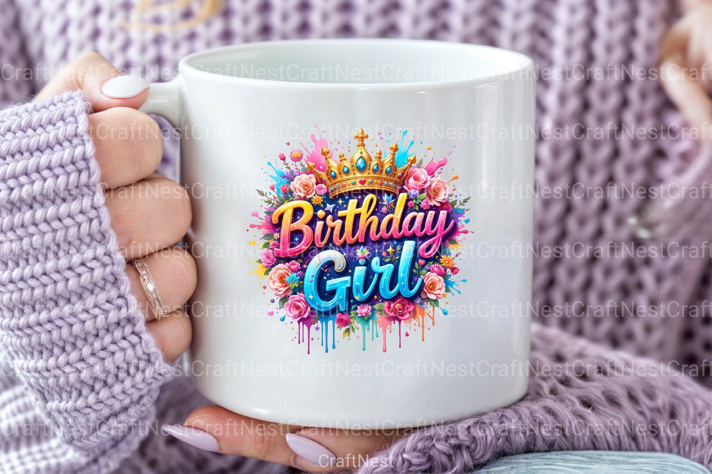 Birthday Girl Floral Clipart Bundle 99 - CraftNest - Digital Crafting and Art