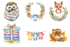 Autumn Baby Shower Clipart Bundle 90 - CraftNest - Digital Crafting and Art