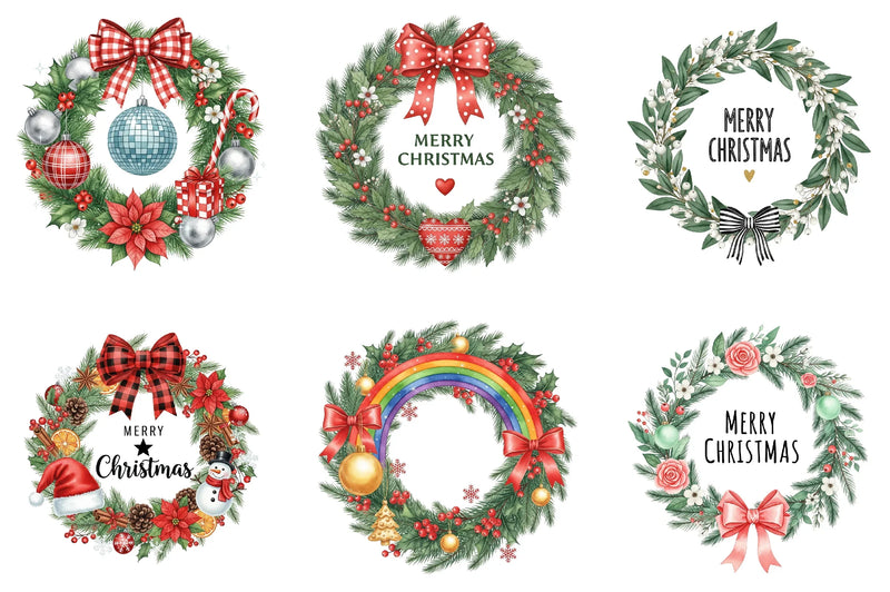 Christmas Wreath Clipart Bundle - CraftNest - Digital Crafting and Art