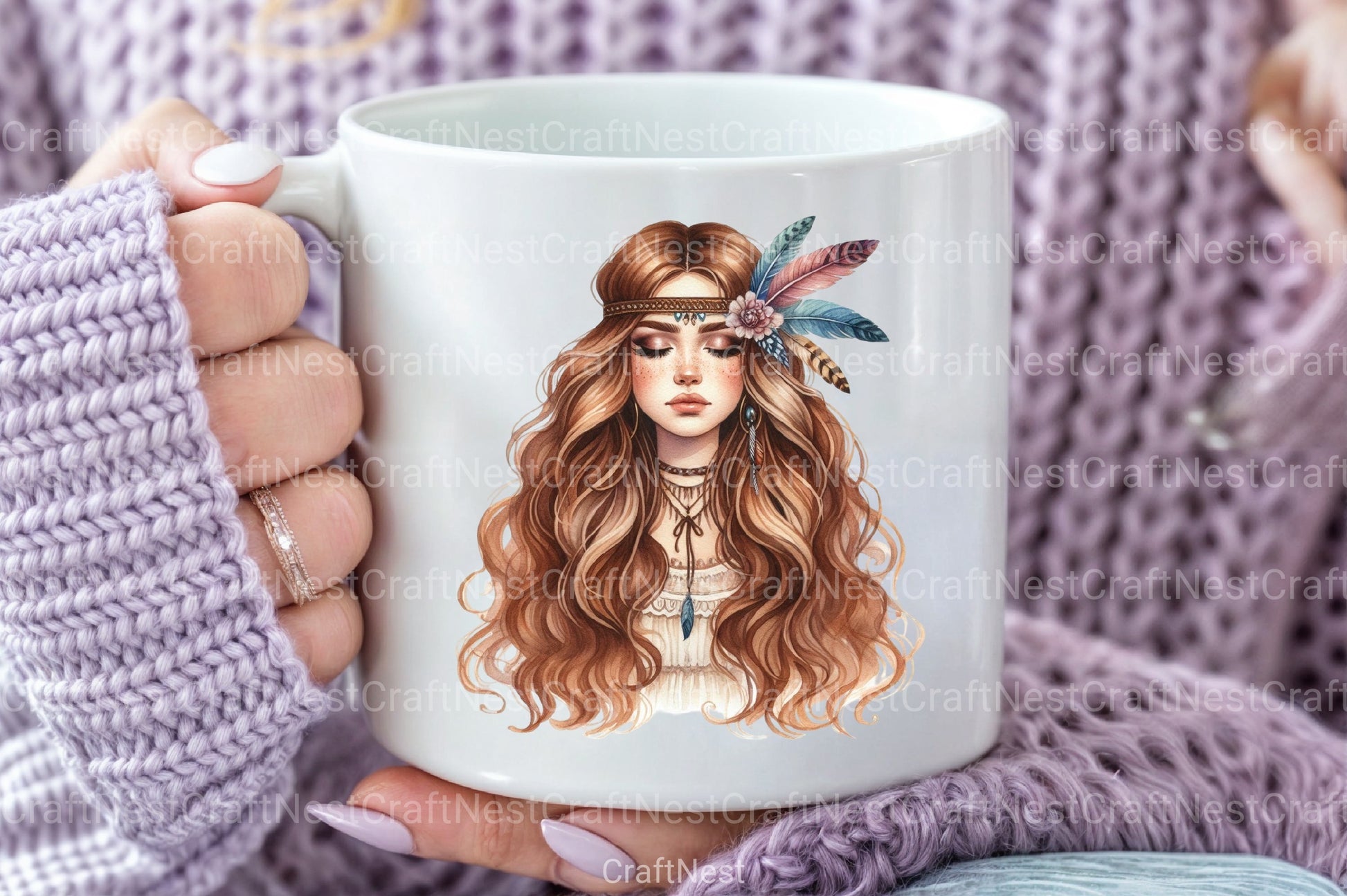 Tribal Boho Girl Clipart Bundle 2 - CraftNest - Digital Crafting and Art