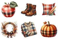 Plaid Autumn Clipart Bundle - CraftNest - Digital Crafting and Art