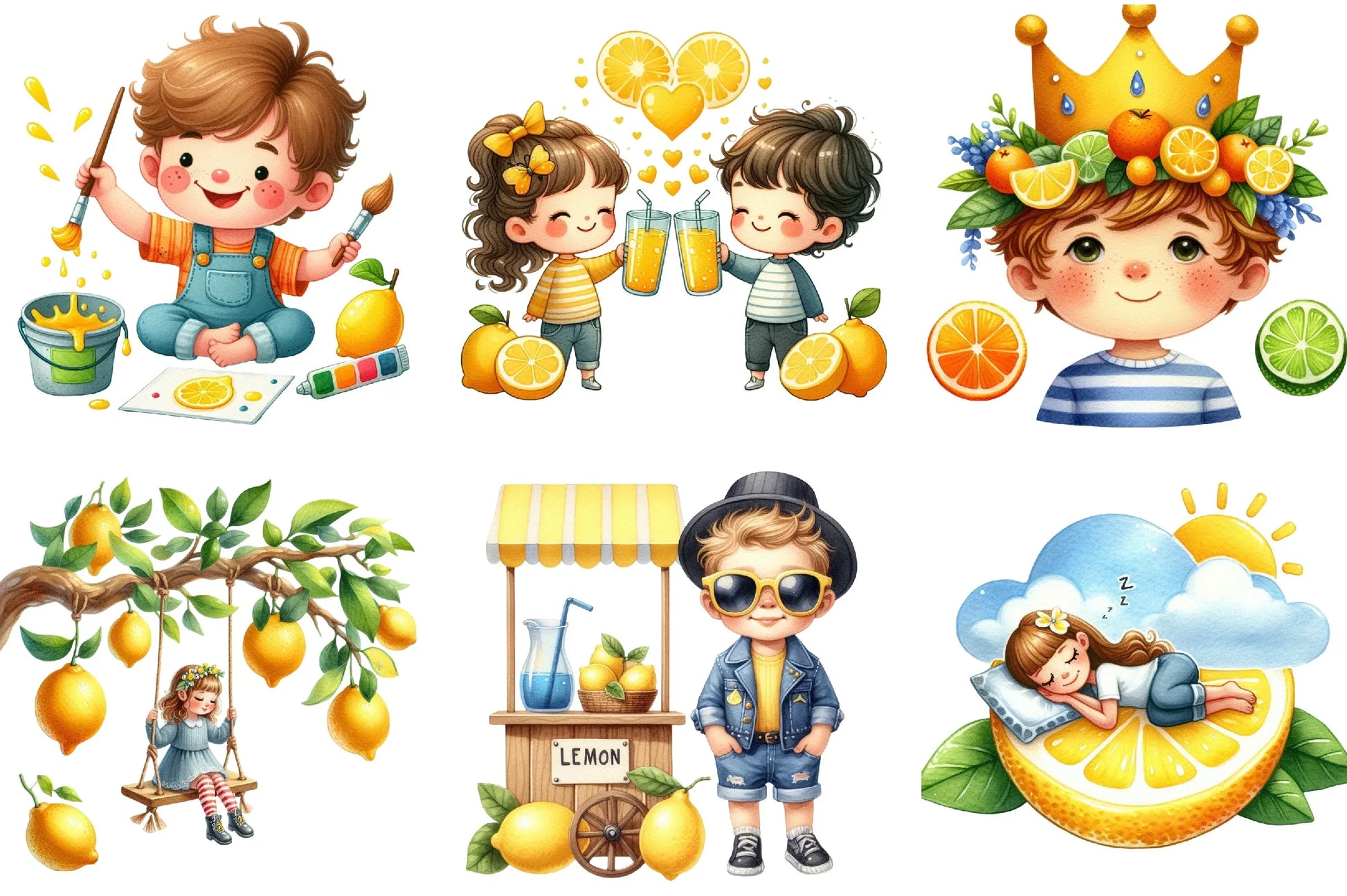 Lemon Kid Clipart Bundle - CraftNest - Digital Crafting and Art