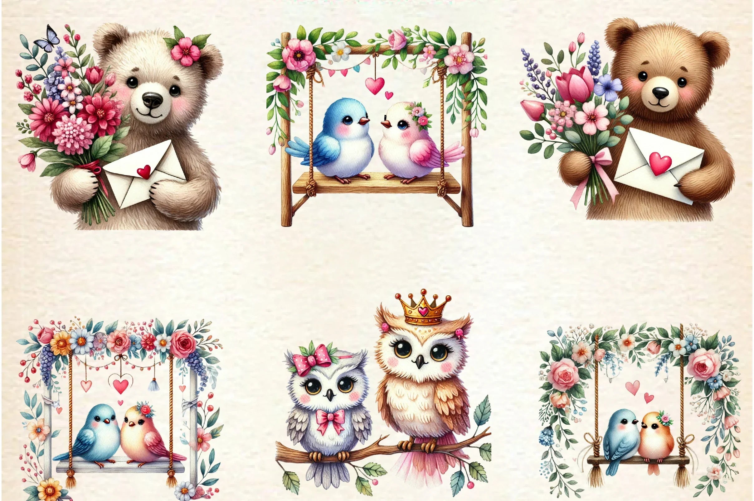 Valentine Animal Clipart Bundle - CraftNest - Digital Crafting and Art