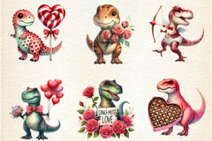 Valentine's Day T-Rex Clipart Bundle 77 - CraftNest - Digital Crafting and Art