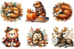 Autumn Animal Fall Clipart Bundle - CraftNest - Digital Crafting and Art