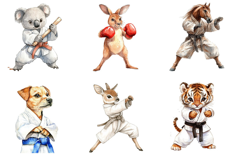 Martial Arts Animals Clipart Bundle - CraftNest - Digital Crafting and Art
