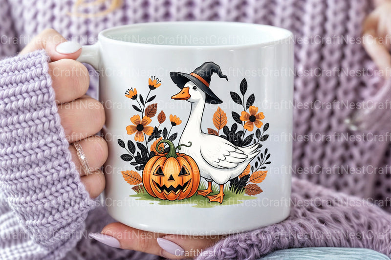 Floral Halloween Silly Goose Fall Clipart Bundle - CraftNest - Digital Crafting and Art
