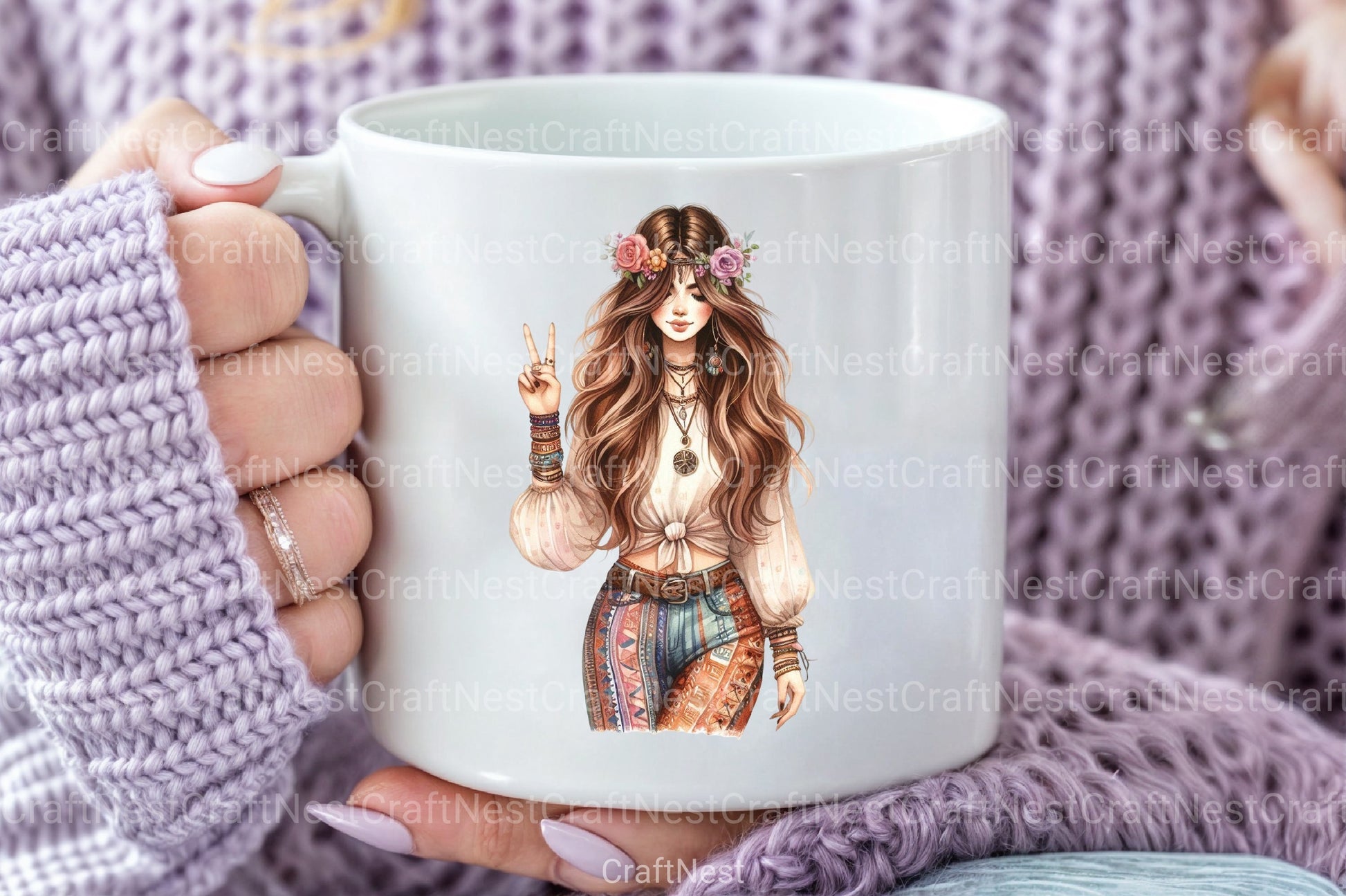 Tribal Boho Girl Clipart Bundle 6 - CraftNest - Digital Crafting and Art