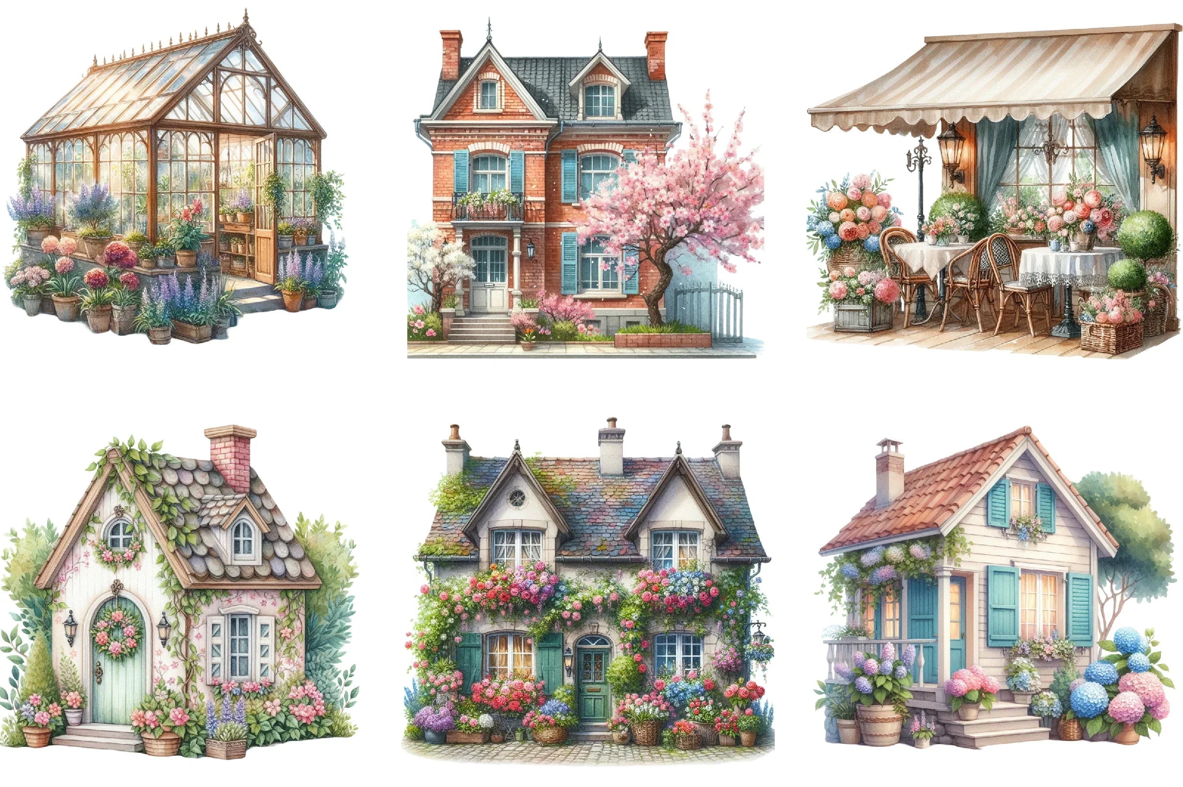Spring House Clipart Bundle - CraftNest - Digital Crafting and Art