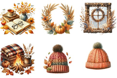 Cozy Autumn Clipart Bundle - CraftNest - Digital Crafting and Art