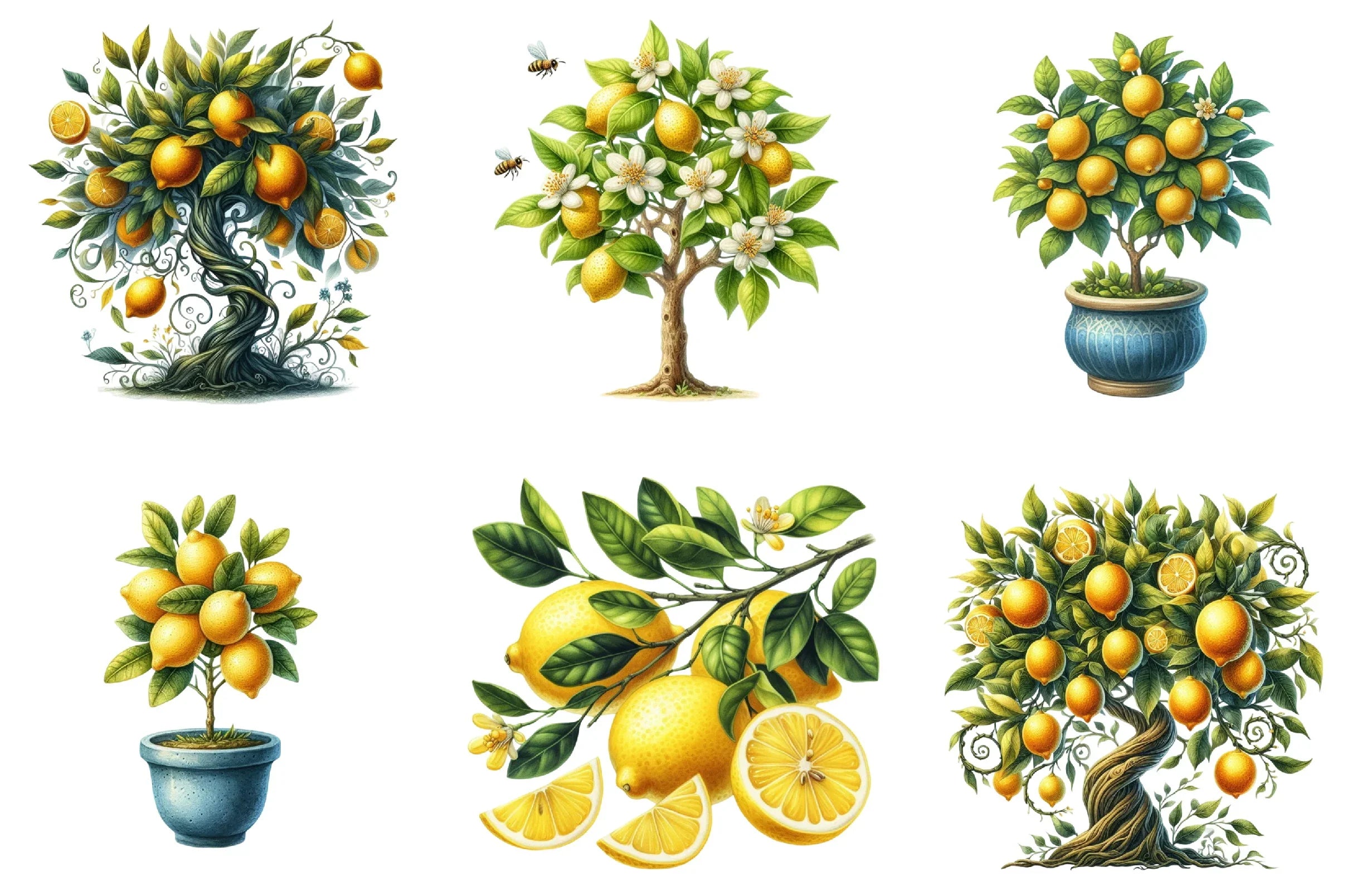 Lemon Trees Clipart Bundle - CraftNest - Digital Crafting and Art