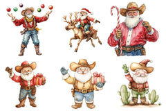 Funny Cowboy Santa Clipart Bundle - CraftNest - Digital Crafting and Art