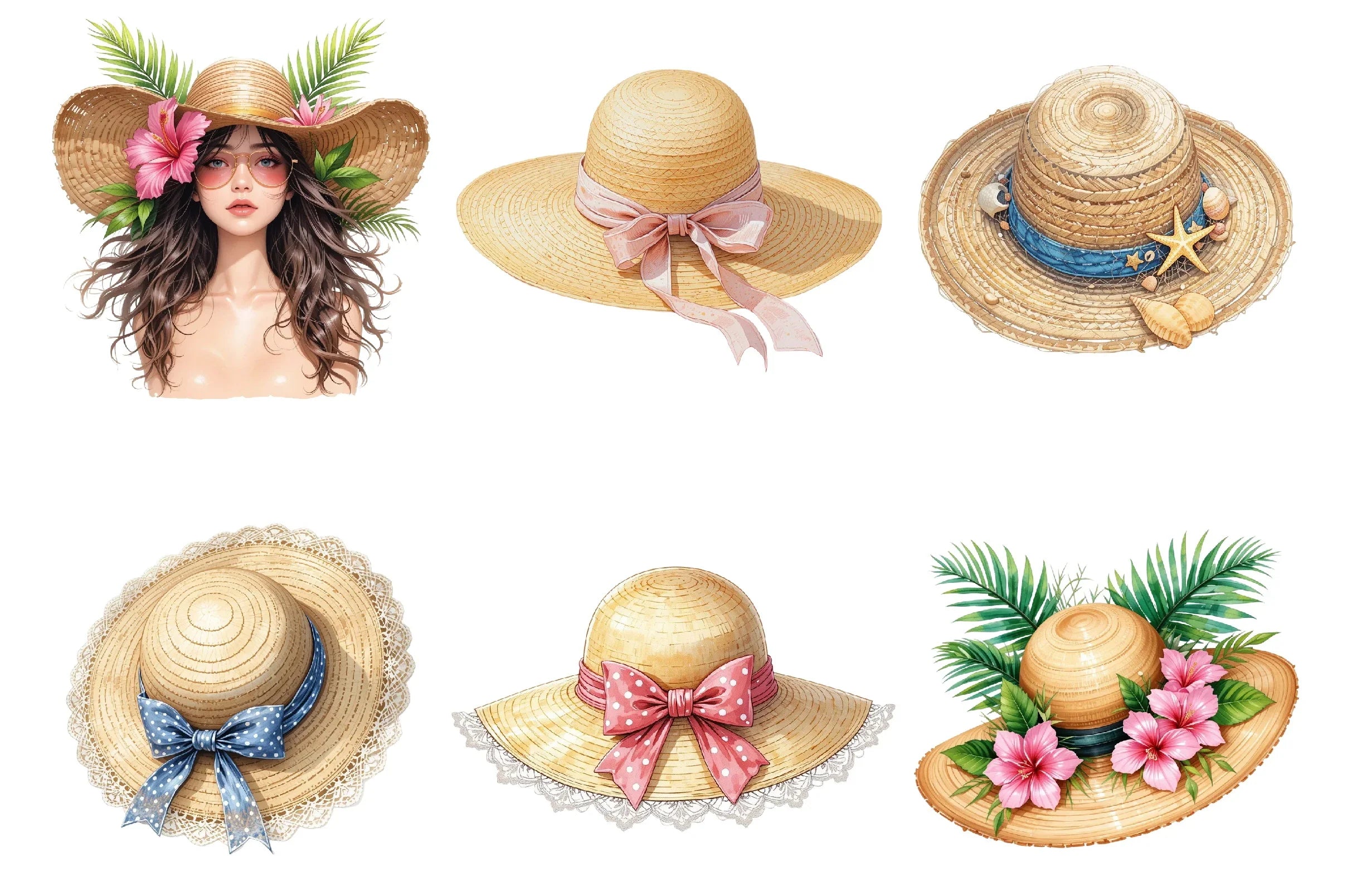 Summer Hat Clipart Bundle - CraftNest - Digital Crafting and Art
