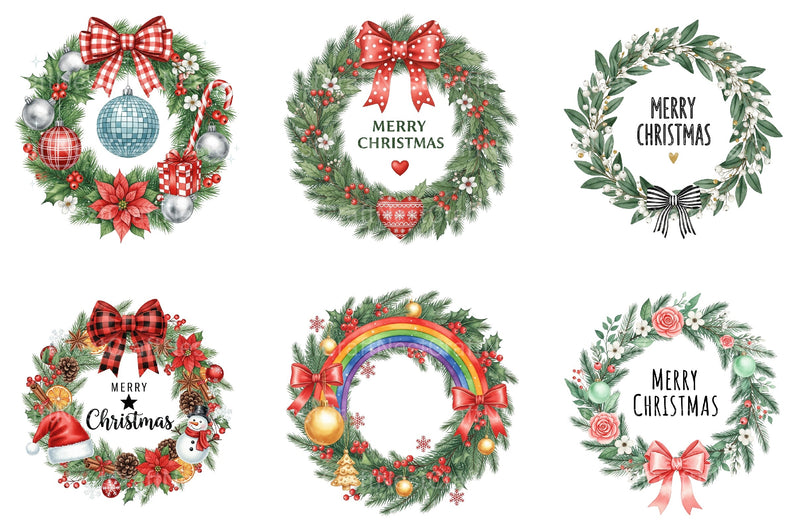 Christmas Wreath Clipart Bundle 1 - CraftNest - Digital Crafting and Art
