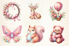 Cute Pink Easter Day Clipart Bundle - CraftNest - Digital Crafting and Art