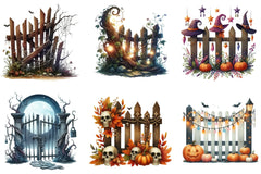 Halloween Fence Clipart Bundle - CraftNest - Digital Crafting and Art