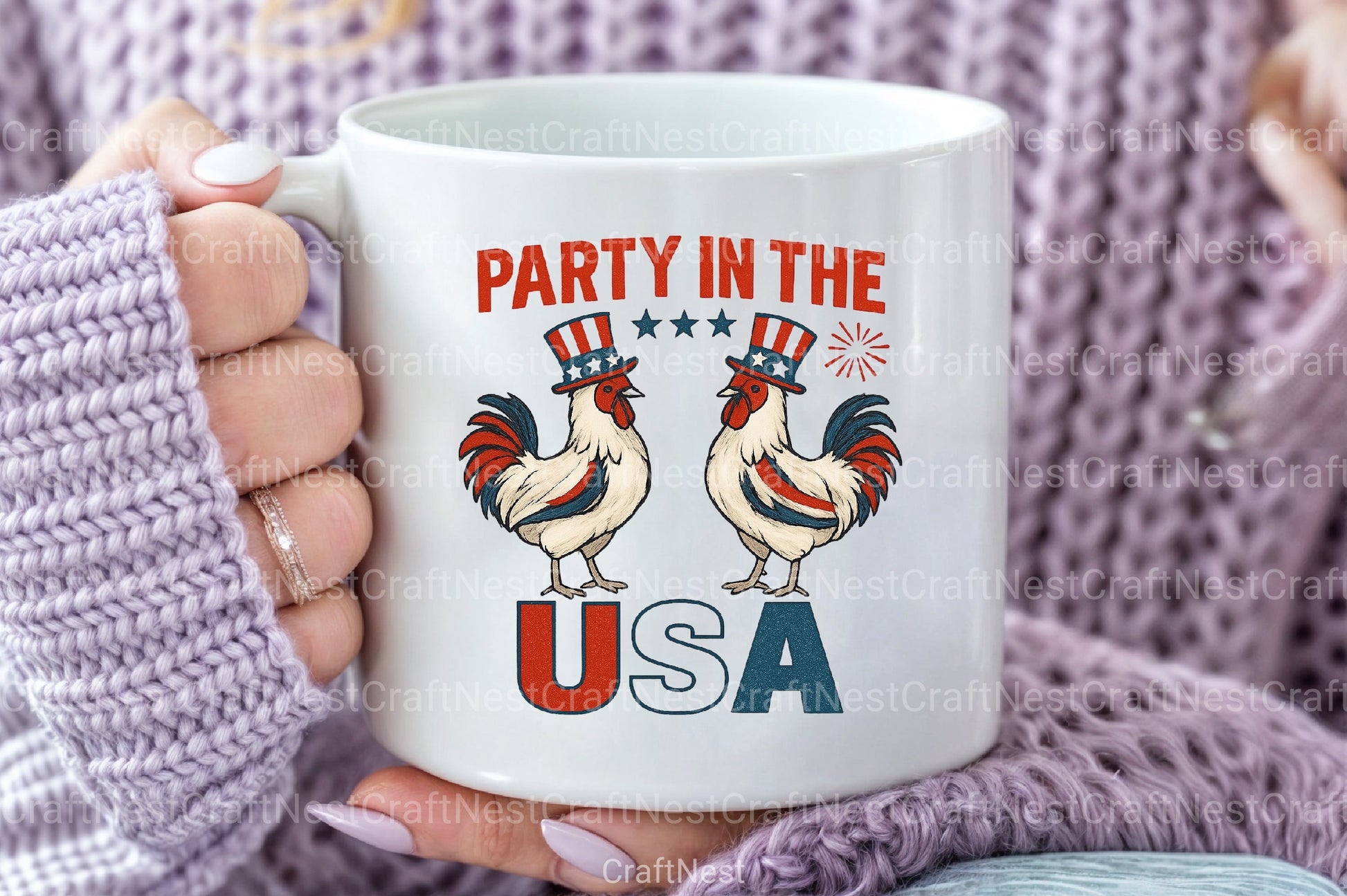Patriotic Rooster Clipart Bundle - Party in the USA - CraftNest - Digital Crafting and Art