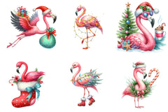 Christmas Flamingo Clipart Bundle 4 - CraftNest - Digital Crafting and Art