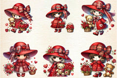 Valentine Cute Girl Clipart Bundle 4 - CraftNest - Digital Crafting and Art