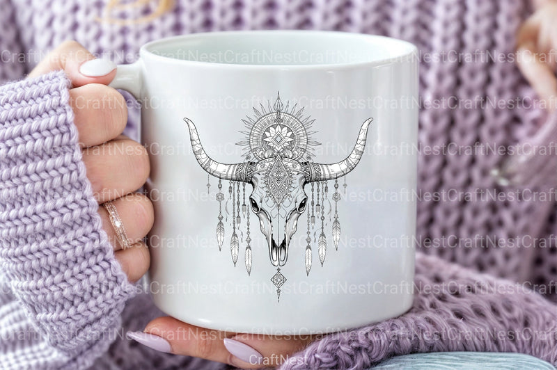 Boho Skull Western Design Clipart Bundle - CraftNest - Digital Crafting and Art