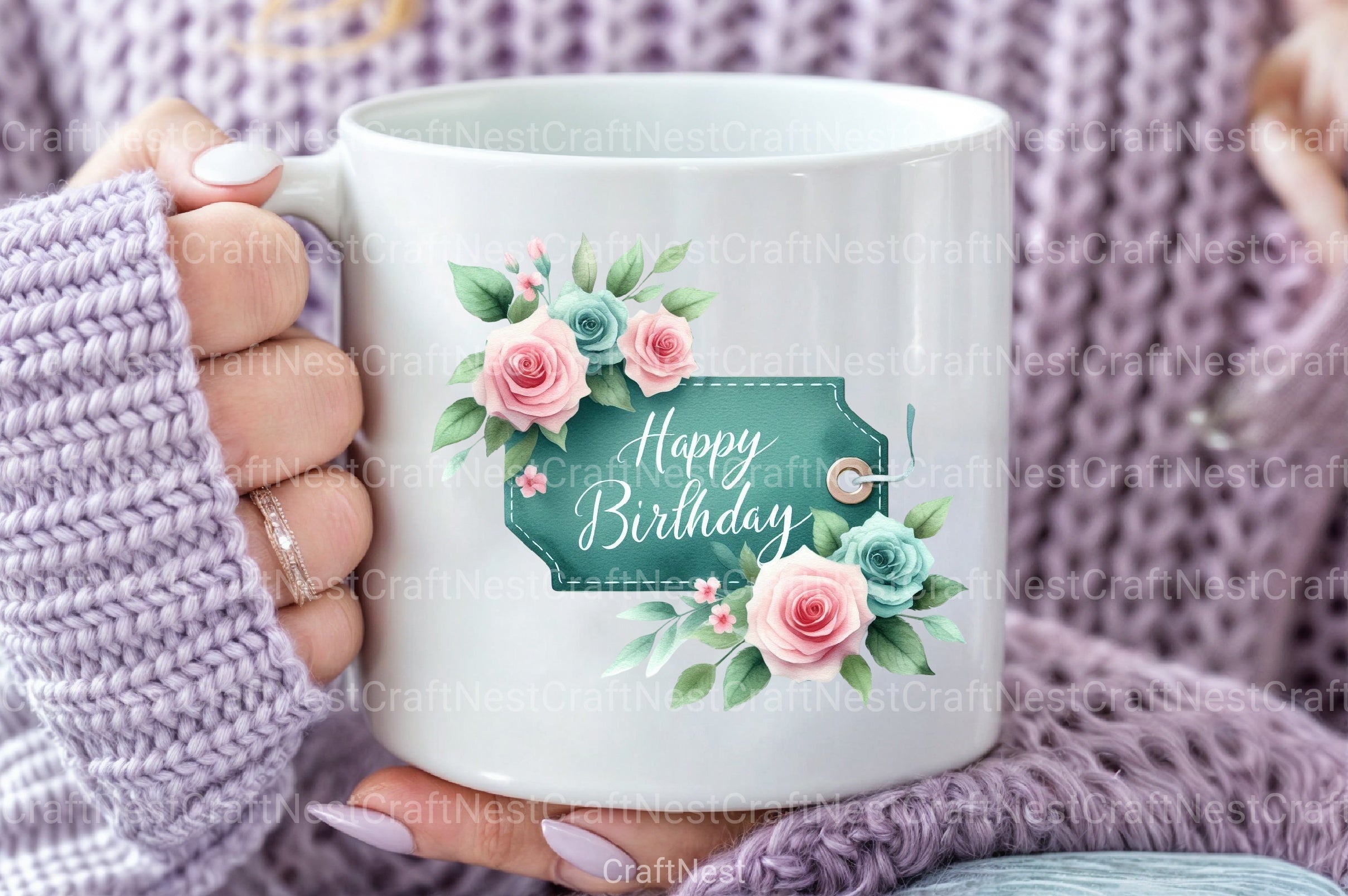 Vintage Soft Teal Birthday Clipart Bundle 2 - CraftNest - Digital Crafting and Art