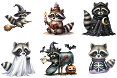 Spooky Halloween Raccoon Clipart Bundle - CraftNest - Digital Crafting and Art