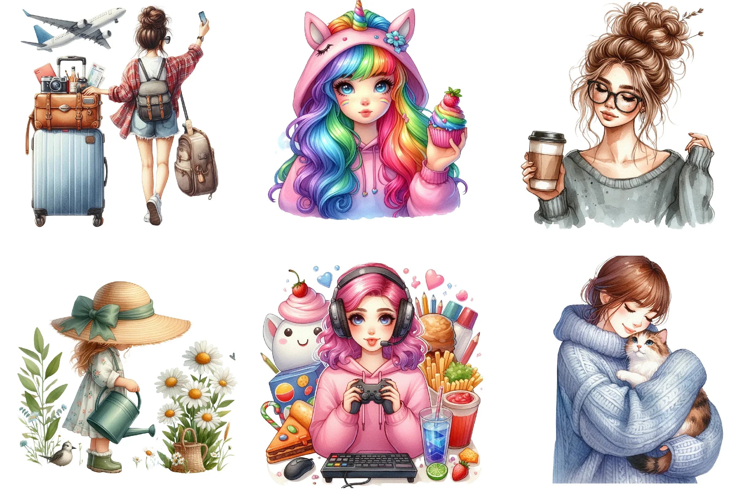 Girls Clipart Bundle Collection - CraftNest - Digital Crafting and Art
