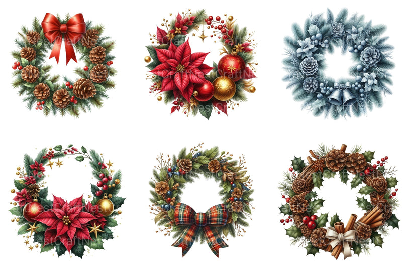 Christmas Wreath Clipart Bundle 99 - CraftNest - Digital Crafting and Art