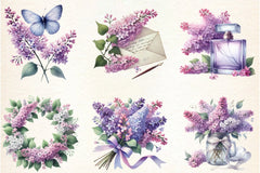 Spring Lilac Flower Clipart Bundle - CraftNest - Digital Crafting and Art